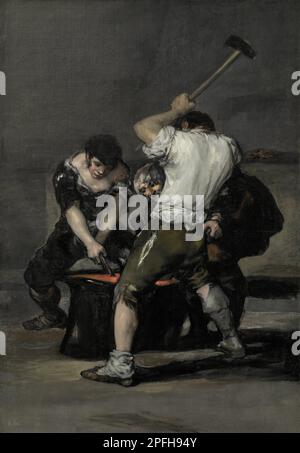 The Forge circa 1815-1820 di Francisco de Goya y Lucientes Foto Stock