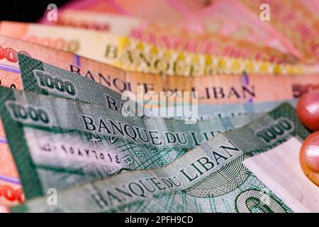 Banconota da sterline libanesi Foto Stock
