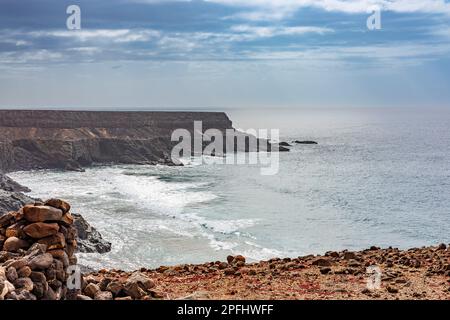 La baia e la spiaggia di Puertito de Los Molinos sull'isola di Fuerteventura nelle isole Canarie Foto Stock