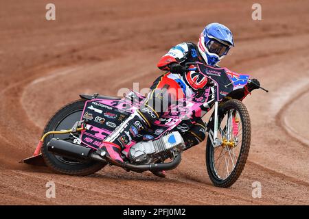 James Pearson di Belle Vue Aces durante la Belle Vue Aces Media Day presso il National Speedway Stadium di Manchester, mercoledì 15th marzo 2023. (Foto: Eddie Garvey | MI News) Foto Stock