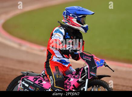 James Pearson di Belle Vue Aces durante la Belle Vue Aces Media Day presso il National Speedway Stadium di Manchester, mercoledì 15th marzo 2023. (Foto: Eddie Garvey | MI News) Foto Stock