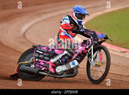 James Pearson di Belle Vue Aces durante la Belle Vue Aces Media Day presso il National Speedway Stadium di Manchester, mercoledì 15th marzo 2023. (Foto: Eddie Garvey | MI News) Foto Stock