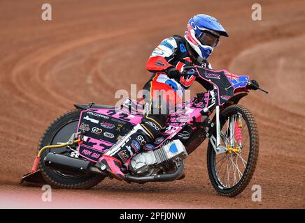 James Pearson di Belle Vue Aces durante la Belle Vue Aces Media Day presso il National Speedway Stadium di Manchester, mercoledì 15th marzo 2023. (Foto: Eddie Garvey | MI News) Foto Stock