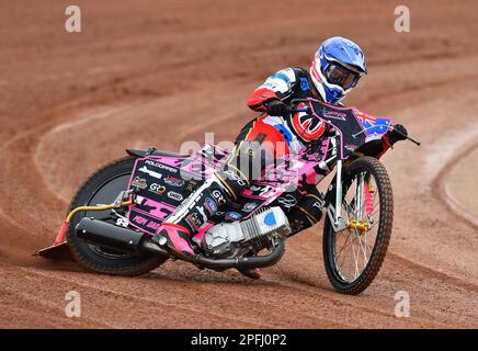 James Pearson di Belle Vue Aces durante la Belle Vue Aces Media Day presso il National Speedway Stadium di Manchester, mercoledì 15th marzo 2023. (Foto: Eddie Garvey | MI News) Foto Stock