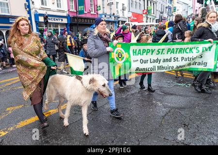 Downpatrick, Regno Unito. 17th Mar, 2023. Downpatrick UK.17th Marzo, la sfilata di San Patrizio ci sono stati molti carri colorati e costumi indossati durante la sfilata che si è inzidita nel centro della città Credit: Bonzo/Alamy Live News Foto Stock