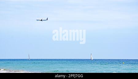 El Prat de Llobregat spiaggia in provincia di Barcellona, Catalogna, Spagna, Europa Foto Stock