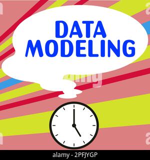 Visualizzazione dei segnali Data Modeling. Processo di Business idea per il trasferimento di dati tra sistemi di archiviazione dati Foto Stock