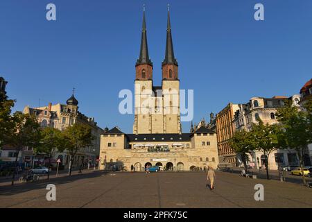 St Mary's Market Church, Hallmarkt, Halle an der Saale, Sassonia-Anhalt, Germania Foto Stock