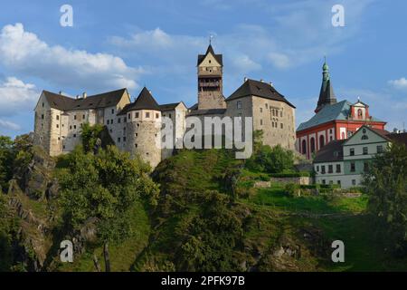 Castello di Loket, Repubblica Ceca Foto Stock