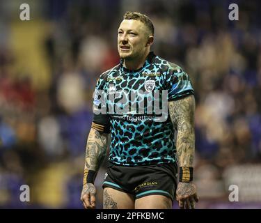 Warrington, Regno Unito. 17th Mar, 2023. Josh Charnley #5 di Leigh Leopardi durante il Betfred Super League Round 5 partita Warrington Wolves vs Leigh Leopardi allo stadio Halliwell Jones, Warrington, Regno Unito, 17th marzo 2023 (Foto di Mark Cosgrove/News Images) Credit: News Images LTD/Alamy Live News Foto Stock