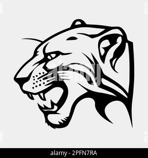 Capo animale - Panther - mascotte vettoriale con logo/icone Illustrazione Vettoriale