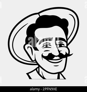 Uomo messicano cartone animato divertente chef Illustrazione Vettoriale