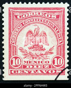 MESSICO - CIRCA 1914: Un francobollo stampato in Messico mostra stemma, circa 1914. Foto Stock