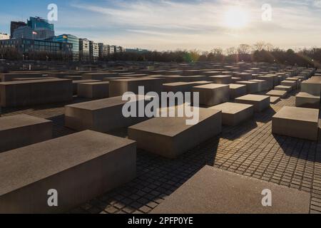 Il Memoriale degli ebrei assassinati d'Europa, noto anche come Memoriale dell'Olocausto, è un memoriale a Berlino per le vittime ebraiche dell'Olocausto. Foto Stock