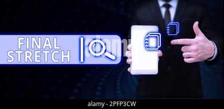 Didascalia concettuale estensione finale. Foto concettuale ultima tappa finale finale finale finale finale finale anno finale Foto Stock