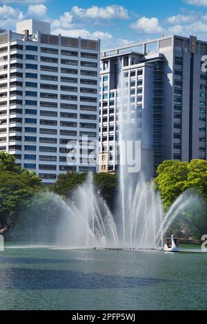 Parco Lumphinee un grande spazio verde con laghi nel centro di Bangkok è un'area popolare sia per la gente del posto che per i visitatori. Foto Stock
