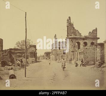 La strada Cawnpore, Lucknow 1858 di Felice Beato Foto Stock