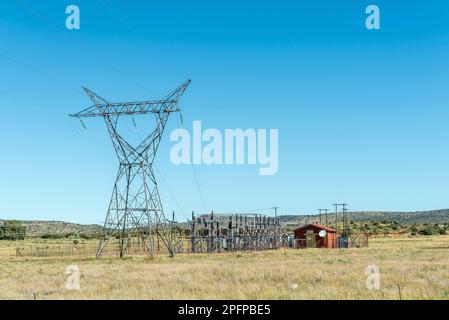 Una centrale elettrica a Fauresmith, nella Provincia del Free state Foto Stock