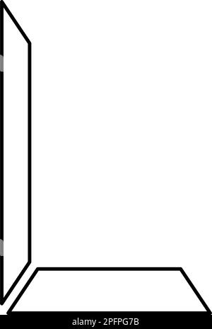 Bordo della parte per l'immagine angolo cornice contorno linea icona nero colore vettore illustrazione immagine sottile piatto stile semplice Illustrazione Vettoriale