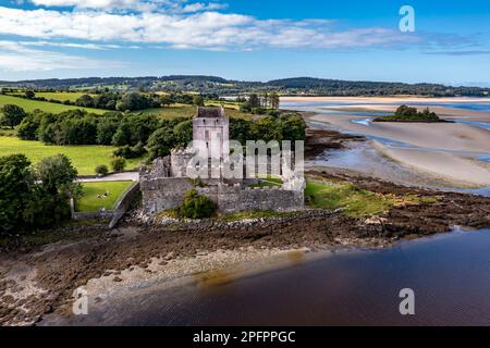 Veduta aerea di Castle Dow e Sheephaven Bay a Creeslough - Contea di Donegal, Irlanda. Foto Stock