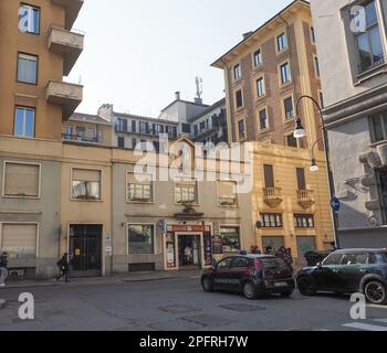 TORINO, ITALIA - CIRCA FEBBRAIO 2023: Via Arcivescovado Foto Stock