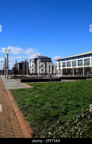 Spazio pubblico di Callaghan Square, nel centro di Cardiff. Marzo 2023. Foto Stock