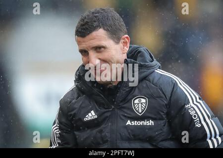 Wolverhampton, Regno Unito. 18th Mar, 2023. Javi Gracia manager di Leeds United sorride dopo la partita della Premier League Wolverhampton Wanderers vs Leeds United a Molineux, Wolverhampton, Regno Unito, 18th marzo 2023 (Foto di James Heaton/News Images) a Wolverhampton, Regno Unito il 3/18/2023. (Foto di James Heaton/News Images/Sipa USA) Credit: Sipa USA/Alamy Live News Foto Stock