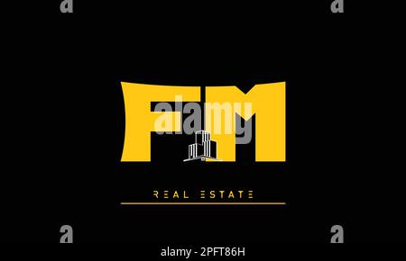 Real Estate lettere iniziali Monogramma logo FM , MF Illustrazione Vettoriale