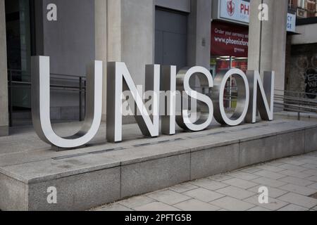 Logo della sede centrale di Unison Foto Stock