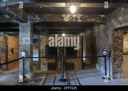 Crematorio, campo principale i, campo di concentramento, Auschwitz-Birkenau, Auschwitz, Polonia Foto Stock