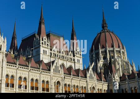 Edificio del Parlamento, Kossuth Lajos ter, Budapest, Ungheria Foto Stock