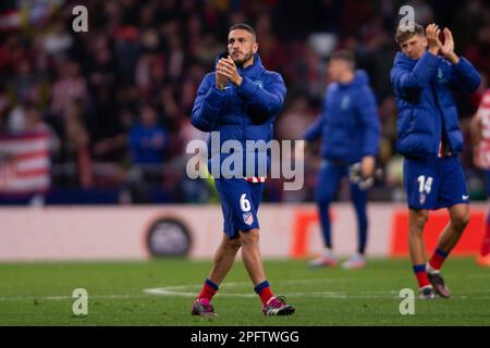 Madrid, Spagna. 18th Mar, 2023. 18t marzo 2023; Stadio Civitas Metropolitano, Madrid, Spagna, Calcio spagnolo la Liga, Atletico de Madrid contro Valencia Futbol Club; Koke 900/Cordon Press Credit: CORDON PRESS/Alamy Live News Foto Stock