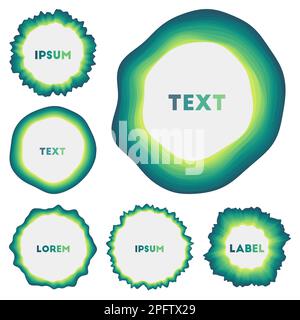Forme astratte arrotondate colorate. Sfondi circolari sorprendenti. Interessante illustrazione vettoriale. Illustrazione Vettoriale