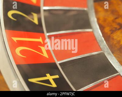 Primo piano del tavolo del casinò Foto Stock