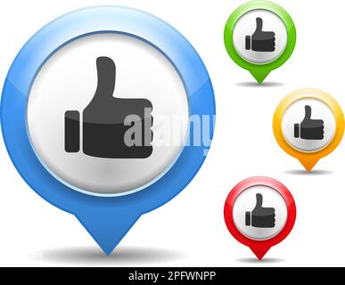 Icona pollici verso l'alto, illustrazione del vettore eps10 Illustrazione Vettoriale