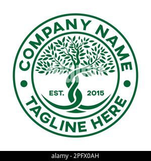 Moderno logo di quercia. Illustrazione vettoriale Illustrazione Vettoriale