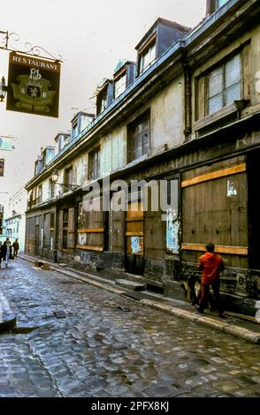 Parigi, Francia, foto storiche, foto d'archivio, scena di strada, quartiere Saint Germain des Pres, Saint-André Cour du Commerce, Francia degli anni '1980 Foto Stock