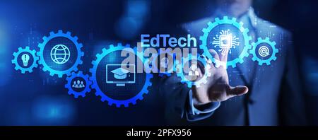 Edtech Education Technology e-learning online learning Internet Technology Concept. Foto Stock