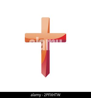 Croce religiosa su sfondo bianco. Logo Christianity. . Illustrazione vettoriale Illustrazione Vettoriale