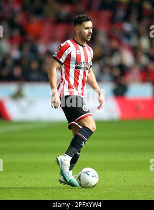 George Baldock di Sheffield United durante la finale di Emirates fa Cup a Bramall Lane, Sheffield. Data immagine: Domenica 19 marzo 2023. Foto Stock