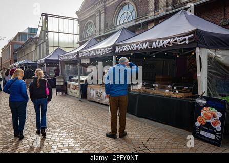 Altrincham Market, Multi-Award Winning Market & Independent foodie Heaven.Trafford Greater Manchester March 2023 immagine: Garyroberts/worldwidefeature Foto Stock