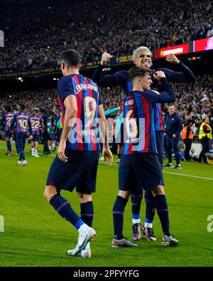 Barcellona, Spagna. 19th Mar, 2023. Durante la partita la Liga tra il FC Barcelona e il Real Madrid si è giocato allo Stadio Spotify Camp Nou il 19 marzo 2023 a Barcellona, Spagna. (Foto di Colas Buera/PRESSIN) Credit: PRESSINPHOTO SPORTS AGENCY/Alamy Live News Foto Stock