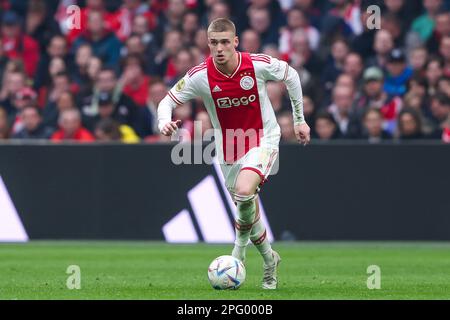 19-03-2023: Sport: AJAX contro Feyenoord AMSTERDAM, PAESI BASSI - Marzo 19: Kenneth Taylor (Ajax) durante la partita Eredivie AFC Ajax e Feyenoord Rotte Foto Stock