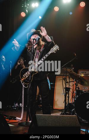 Berna, Svizzera. 17th marzo 2023. Il cantante, cantautore e musicista americano Marcus King si esibisce in un concerto dal vivo al Bierhübeli di Berna. (Photo credit: Gonzales Photo - Tilman Jentzsch). Foto Stock
