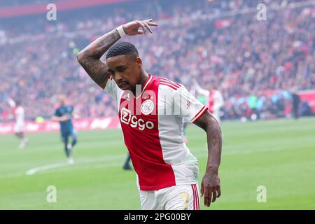 19-03-2023: Sport: AJAX contro Feyenoord AMSTERDAM, PAESI BASSI - Marzo 19: Steven Bergwijn (Ajax) durante la partita Eredivie AFC Ajax e Feyenoord Rott Foto Stock