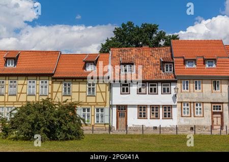 Impressioni dalla Città Patrimonio Mondiale dell'Umanità di Quedlinburg Harz Mountains Foto Stock