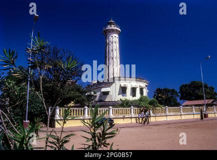 La vecchia casa di luce in Pudicherry Pondicherry, territorio dell'Unione dell'India, dell'India del sud, dell'India, dell'Asia Foto Stock