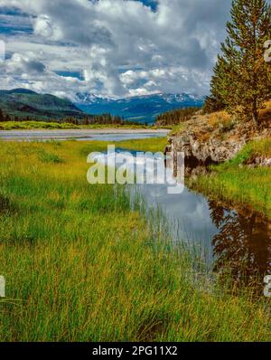 Snake River Basin, Rockefeller Memorial Parkway, Grand Teton National Park, Wyoming Foto Stock