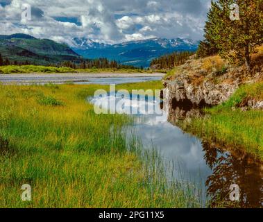 Snake River Basin, Rockefeller Memorial Parkway, Grand Teton National Park, Wyoming Foto Stock