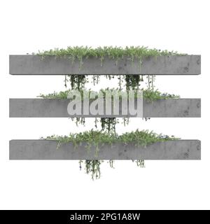 3d illustrazione di una pentola di cemento sospesa isolata su sfondo bianco Foto Stock